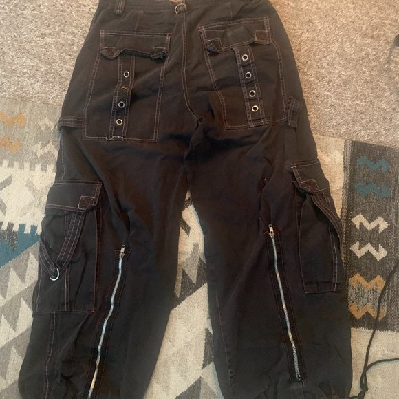 vision street wear size 34 goth punk pants, pre loved cotton denim - Picture 3 of 4